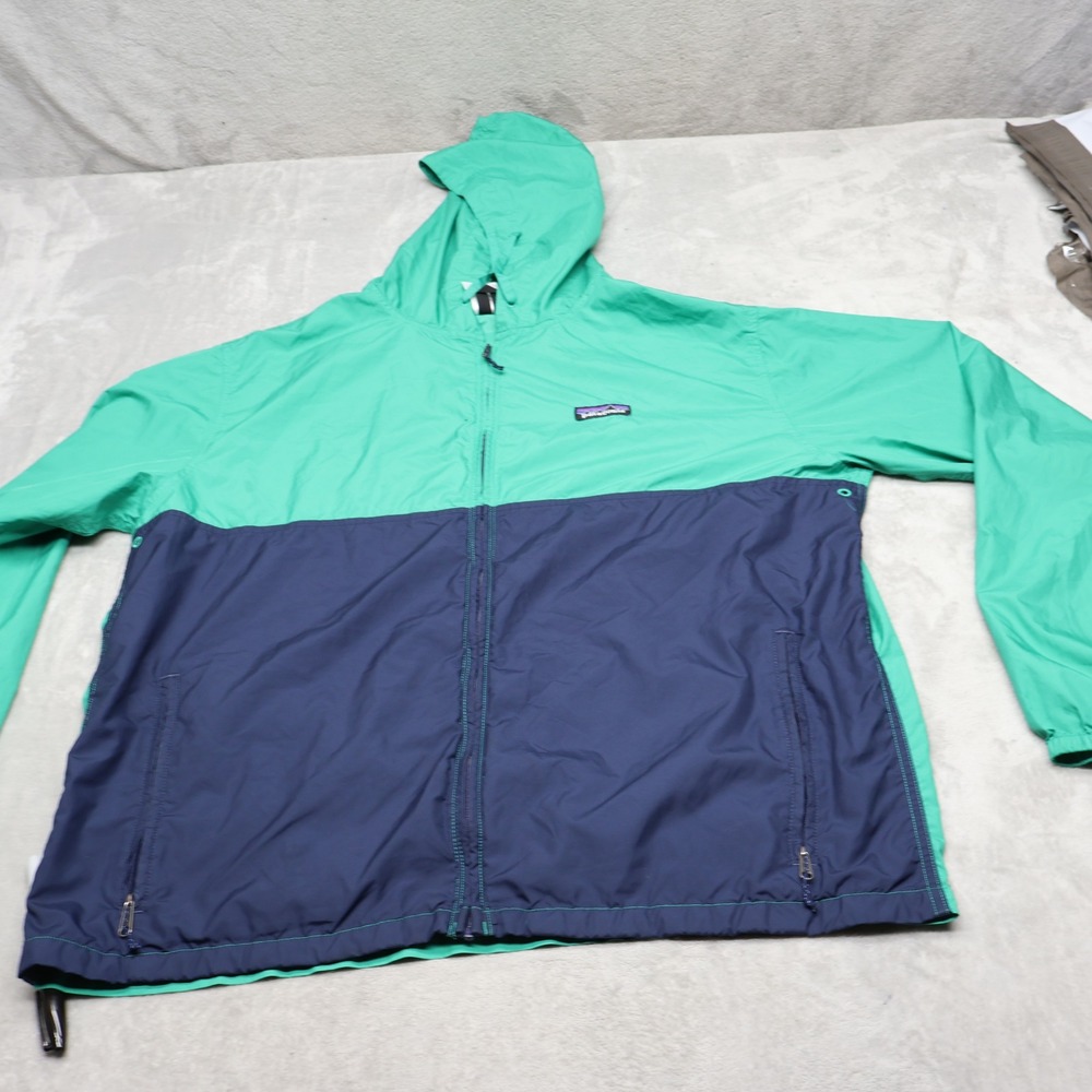 Patagonia Jacket Mens Large Green Light & Variable Hoody Windproof Full Zip